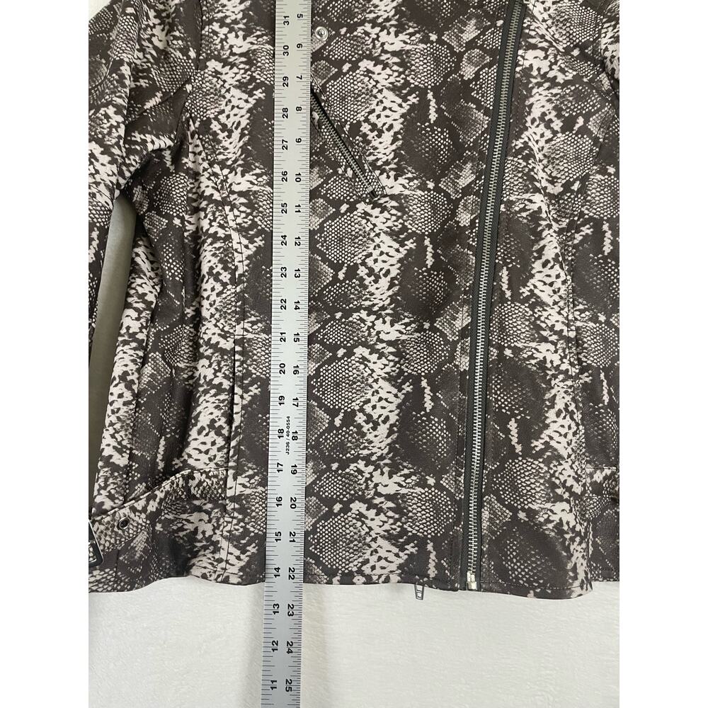 Colleen lopez Moto Jacket womens size medium Faux Leather Coat 0717 - Picture 9 of 9